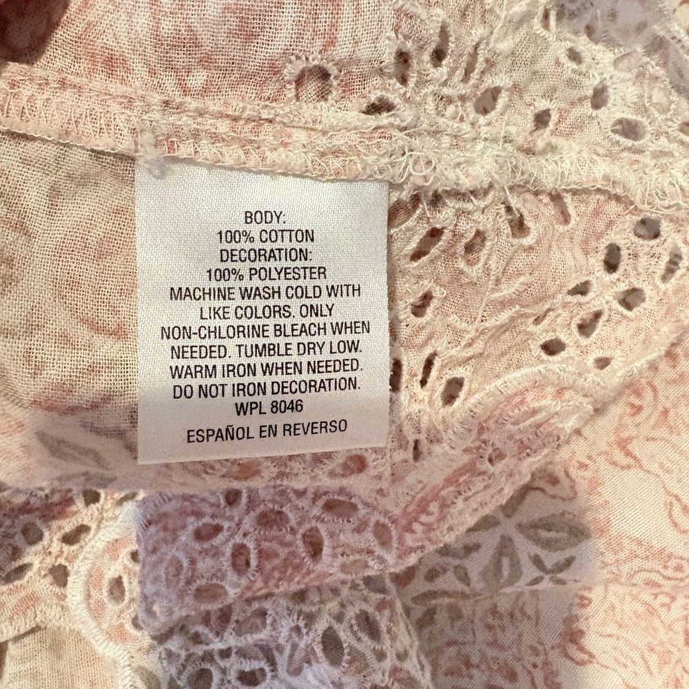 Style & Co Pale Pink & White Embroidered Tunic Top Size XL
(Bin 1) - Picture 12 of 14